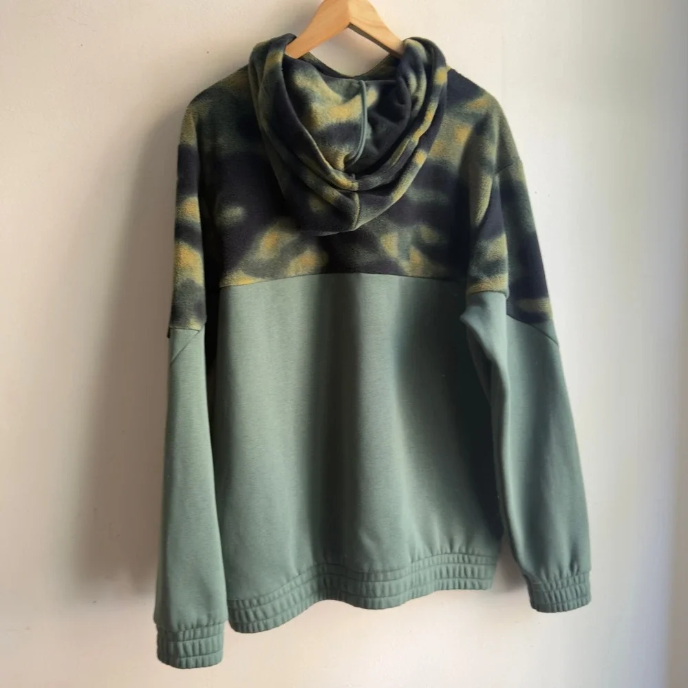 Adidas Fleece Camo Hoodie Pullover Green Camouflage Mens Large